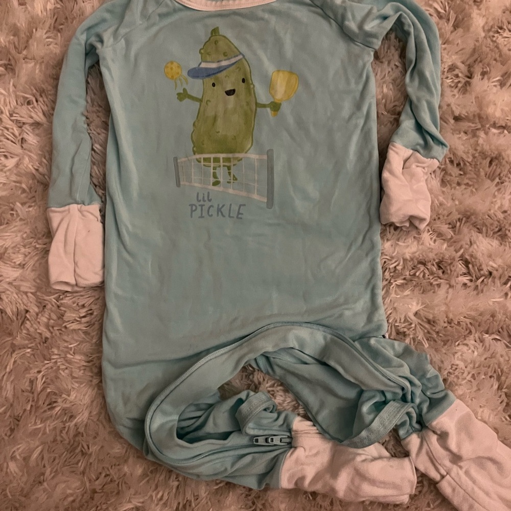 Little Sleepies Blue and White Footies Cozy One Piece